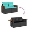 vidaXL Градински диван с възглавници, 8 части, сив полиратан, акация