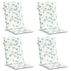 vidaXL Възглавници за столове с висока облегалка 4 бр на листа текстил