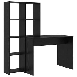 vidaXL Бюро с рафт Черния дъб 138,5 x 55 x 143 см Инженерна дървесина
