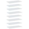 vidaXL Рафтове, 8 бр, бял гланц, 40x20x1,5 см, инженерно дърво