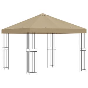 vidaXL Шатра 3 x 3 m Бежово Полиестер и стомана 190 gsm