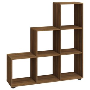 vidaXL Етажерка за книги стълбище кафяв дъб 107 см инженерно дърво