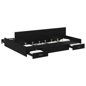 vidaXL Легло с място за съхранение с таблото Черния дъб 160 x 200 cm