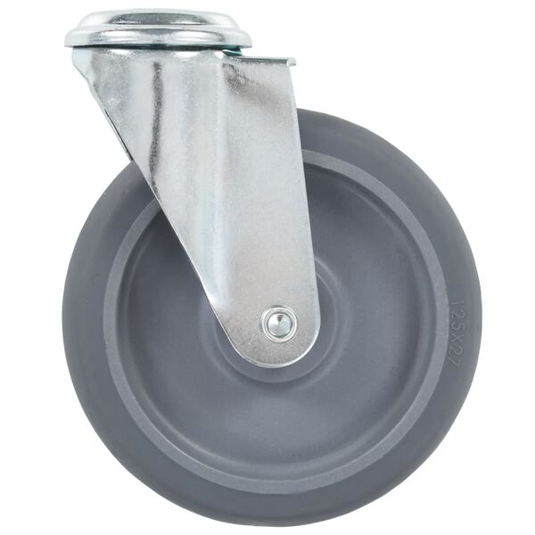 vidaXL Въртящи се колела с отвори за болт, 4 бр, 125 мм