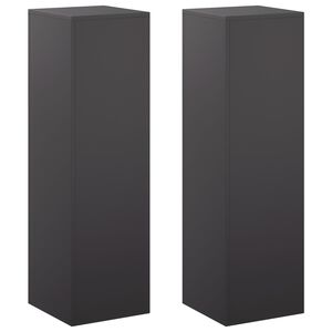 vidaXL Стойка за растения 2 pcs Черно 30 x 30 x 100 см Стомана