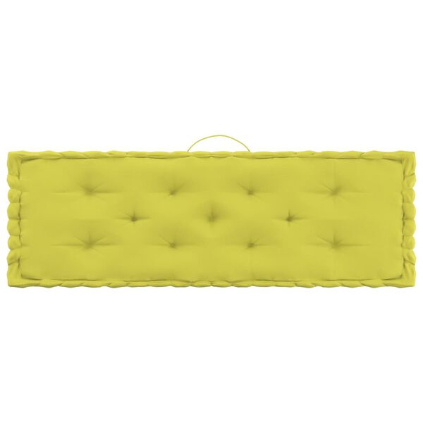 vidaXL Палетни възглавници за под, 7 бр, памук, ябълковозелени