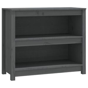 vidaXL Библиотека, сива, 80x35x68 см, бор масив