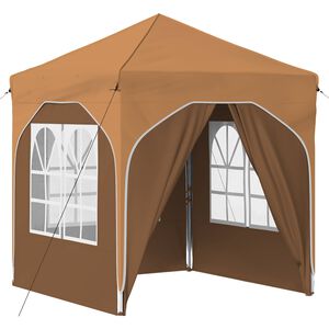 vidaXL Поп-ъп парти палатка 192 x 192 x 245 см Бежово