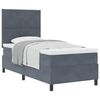 vidaXL Легло с пружинирана основа Тъмен сив 90 x 190 cm Кадифе