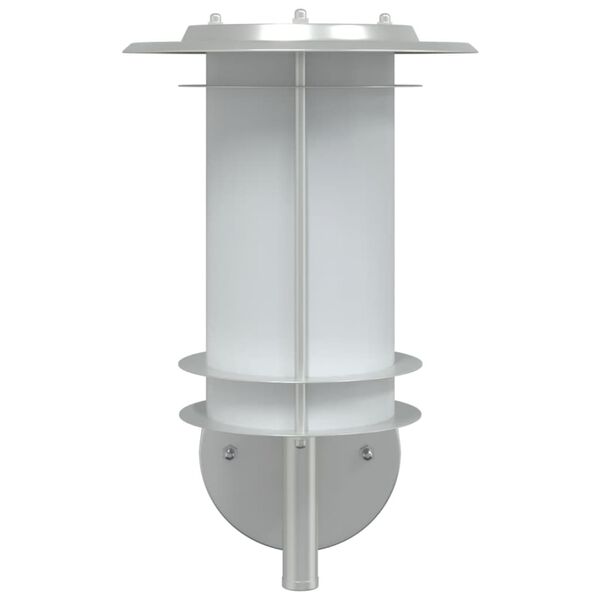 vidaXL Външни стенни осветителни тела 2 бр сребрист неръждаема стомана