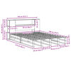 vidaXL Легло с етажерка за книги, без матрак, 140x190 см, дърво масив