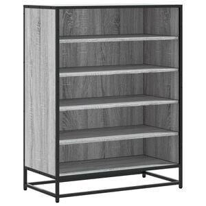 vidaXL Шкаф за обувки Grey Sonoma 75x38x97,5 cm Изработена дървесина