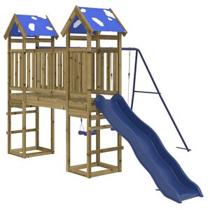 vidaXL Комбинирано детско съоръжение за игра, импрегниран бор