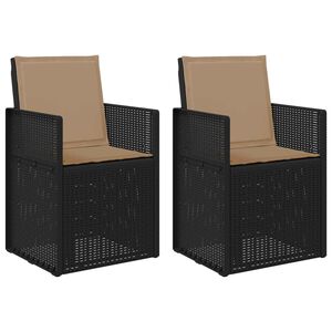 vidaXL Градински Dining Столове 2 pcs Антрацит и таупе ПП