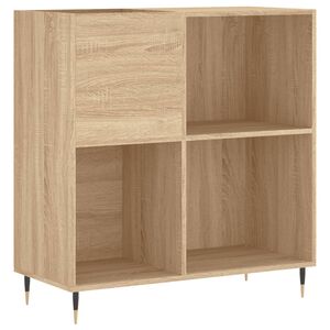 vidaXL Шкаф за винилови плочи сонома дъб 84,5x38x89 см инженерно дърво