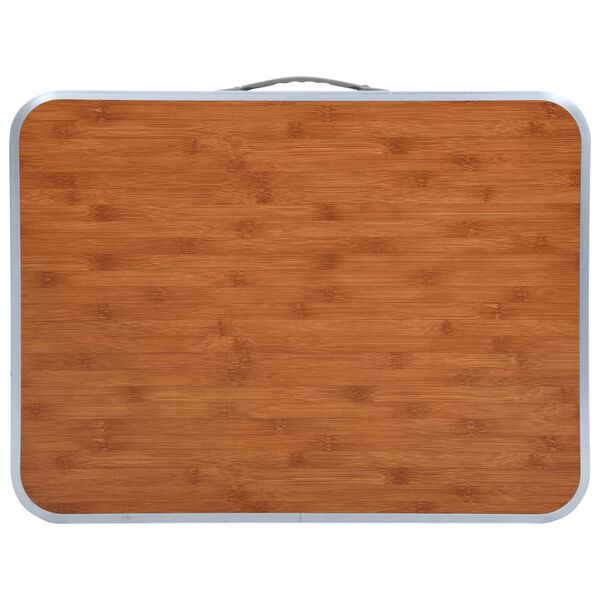 vidaXL Сгъваема къмпинг маса, алуминий, 60x45 см