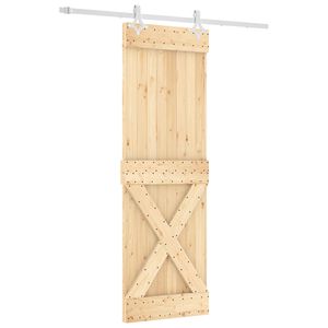 vidaXL Преплъзваща се врата 70 x 210 cm Естествено и бяло
