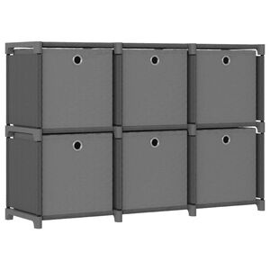 vidaXL Органайзер с 6 отделения с кутии, сив, 103x30x72,5 см, плат