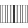 vidaXL Врата за кучета 2 pcs Черен 60 x 80 cm Галванизирана стомана
