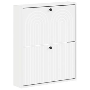 vidaXL Стенно шкафче за обувки ALKMAAR 71 x 17 x 86 см Бяло
