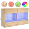 vidaXL Стенен ТВ шкаф с LED осветление, сонома дъб, 98,5x30x60,5 см
