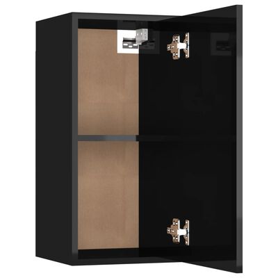 vidaXL ТВ шкаф, черен гланц, 30,5x30x60 см, ПДЧ