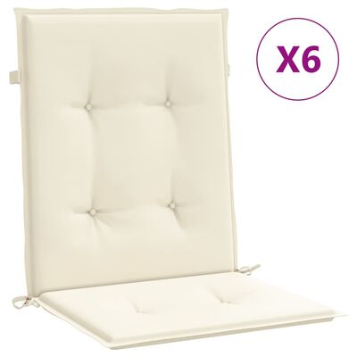 vidaXL Възглавници за столове 6 бр кремави 100x50x3 см Оксфорд плат