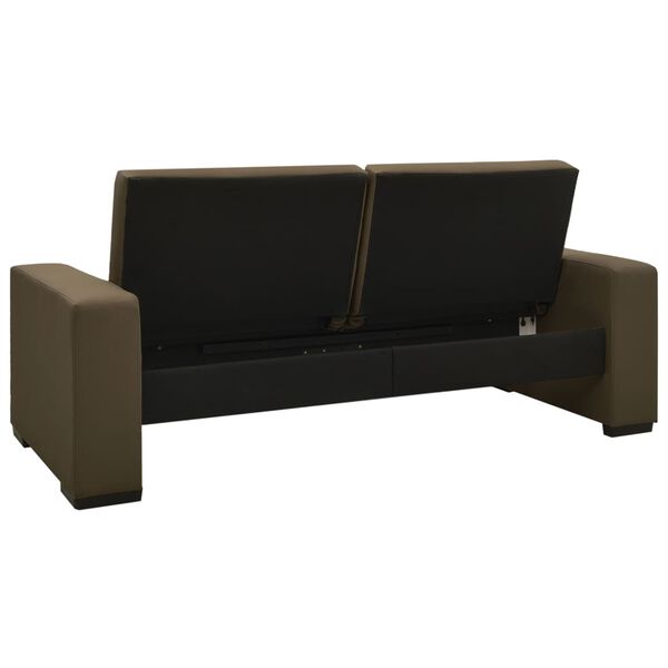 vidaXL Разтегателен диван, кафяв, изкуствена кожа