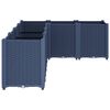 vidaXL Градински сандък, синьо сив, 160x120x53 см, PP