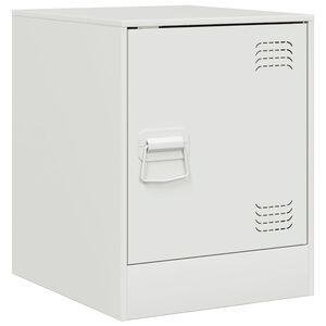 vidaXL Нощно шкафче, бяло, 34,5x39х44 см, стомана