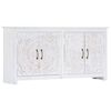 vidaXL Бюфет, ръчно изработен, бял, 140x30x70 см, акация масив