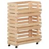 vidaXL Количка за зеленчуци, 57x30x80 см, борово дърво масив
