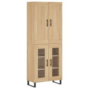 vidaXL Висок шкаф, дъб сонома, 69,5x34x180 см, инженерно дърво