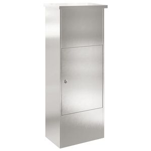 vidaXL Пощенска кутия за пратки с врата Сребрист 44,5 x 29 x 110,5 см