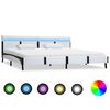 vidaXL Рамка за легло с LED, бяла, изкуствена кожа, 180x200 cм