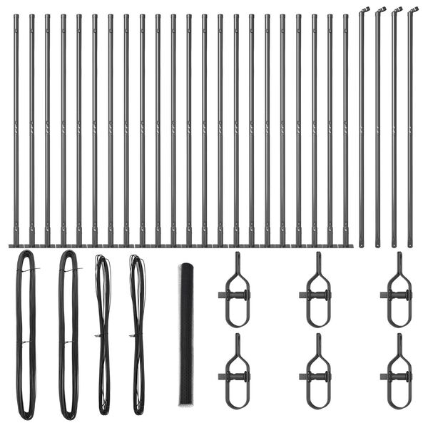vidaXL Стълб за ограда. Сив 50 x 1,4 м (13 мм мрежа) Стомана и PVC