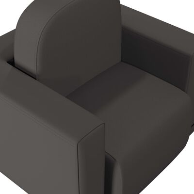 vidaXL 2-в-1 детски диван, черен, изкуствена кожа