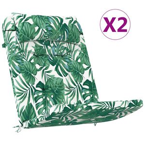 vidaXL Възглавници за столове 2 pcs Оксфордска тъкан Мотив с листа