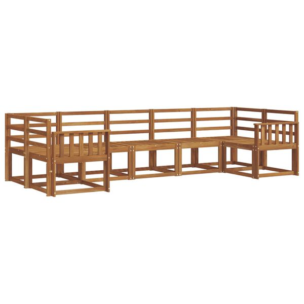 vidaXL Комплект дивани за открито 7 pcs Естествен