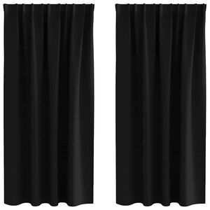 vidaXL Завеси за затъмняване с пръстени 2 pcs Черно 175 x 140 см