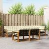 vidaXL Комплект дивани за открито 7 pcs Натурален и Крема