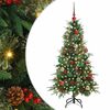 vidaXL Изкуствено коледно дърво с хингед Зелен 150 cm PE и PVC
