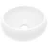 vidaXL Луксозна кръгла мивка, матово бяла, 40x15 см, керамика