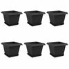 vidaXL Саксии за растения 6 pcs Черно 28,5 x 28,5 x 22 см Пластмаса