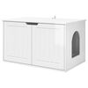 vidaXL Къща за котки Гланц бяло 85 x 55 x 50,5 см Инженерна дървесина