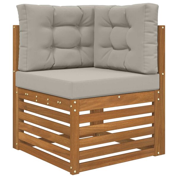 vidaXL Възглавница за диван на открито 3 pcs Сив Полиестер