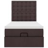 vidaXL Османска легло с матрак, тъмнокафяво, 100x200 см, плат
