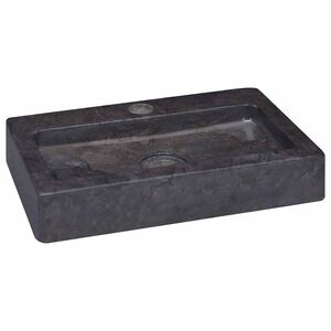 vidaXL Стенна мивка черна 38x24x6,5 см мрамор