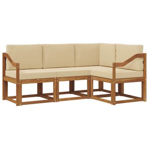 vidaXL Комплект дивани за открито 4 pcs Натурален и Бежов
