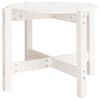 vidaXL Кафе маса, бяла, &Oslash; 62,5x45 см, борово дърво масив